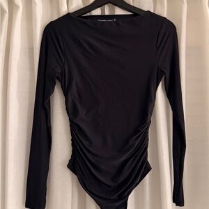 Abercrombie & Fitch Black Ruched Bodysuit
